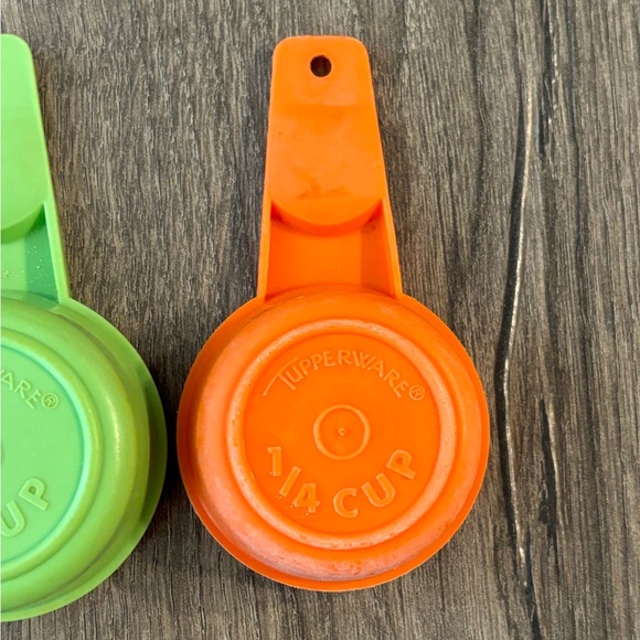Vintage Tupperware Measuring Cups Orange & Green LOT OF 5 - Picture 8 of 8